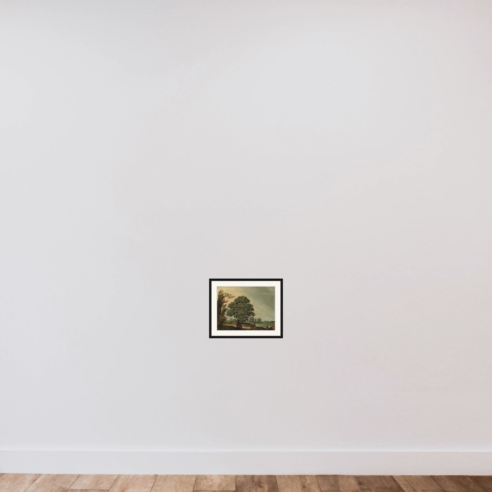 Landscape with the Good Samaritan framed — shown to scale