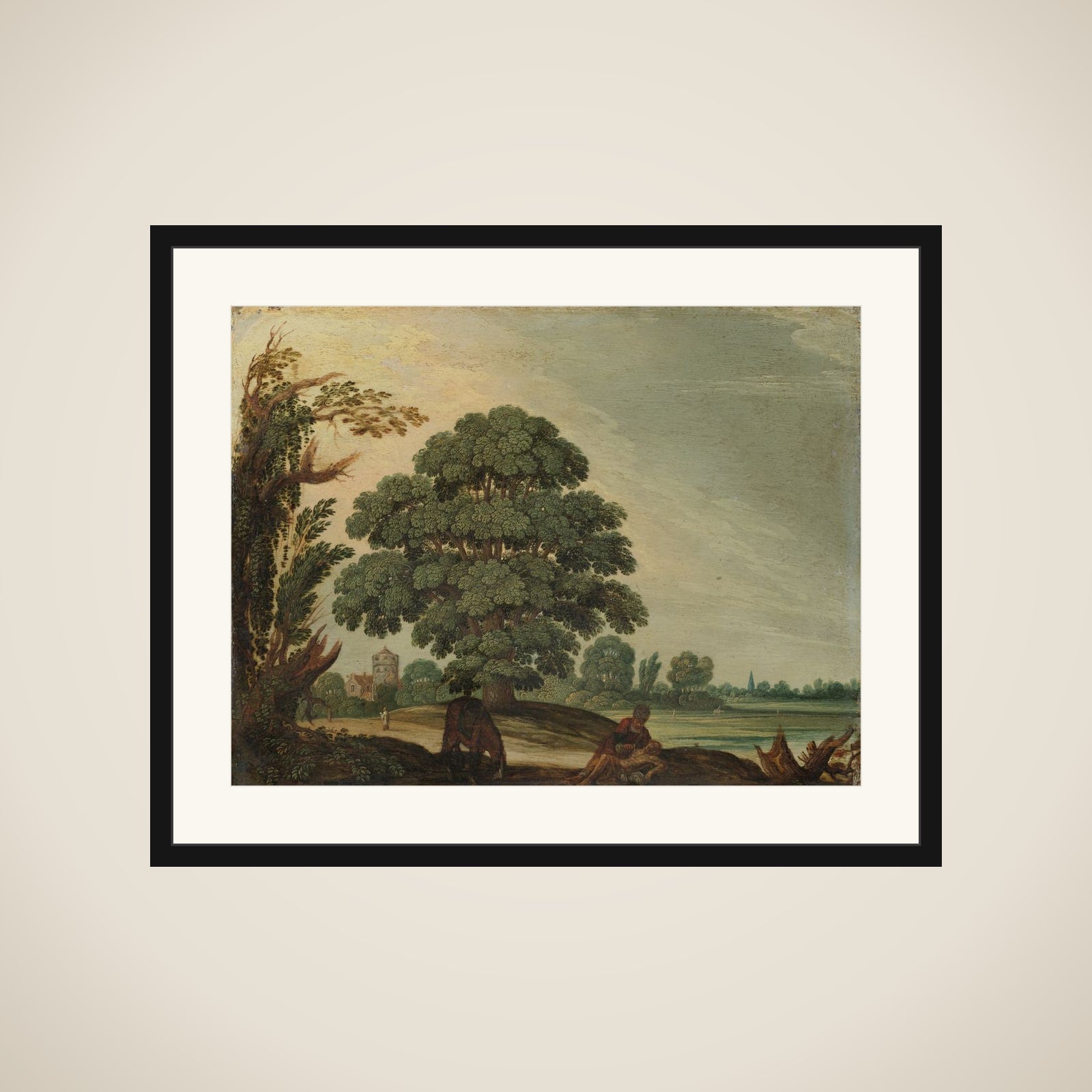 Landscape with the Good Samaritan framed