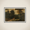 Landscape with Hunters framed