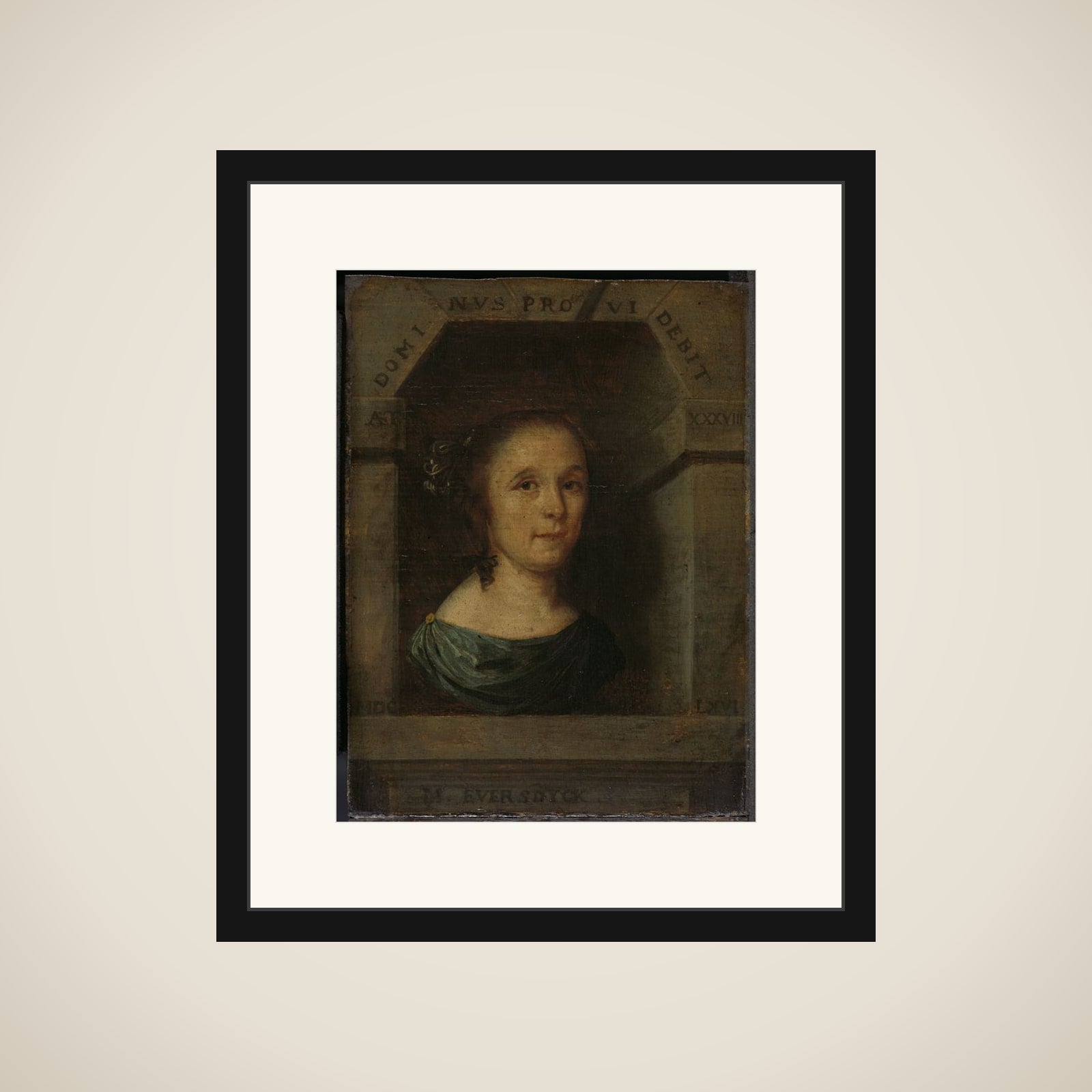 Portrait of Maria Eversdijck (1627/28-1674) framed