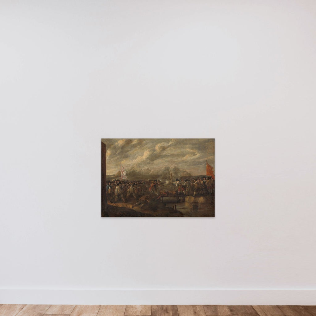 Infantry Skirmish in the Eighty Years War unframed — shown to scale