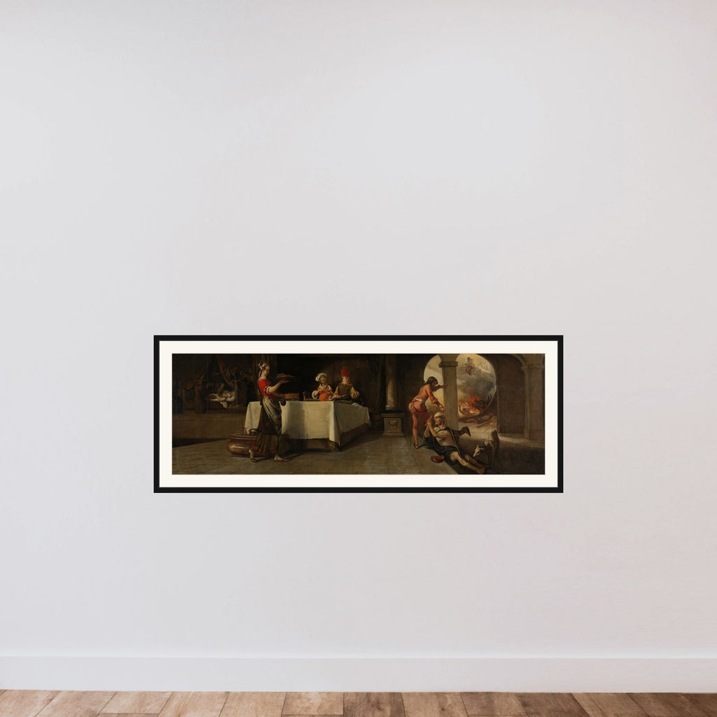 Lazarus and the Rich Man framed — shown to scale