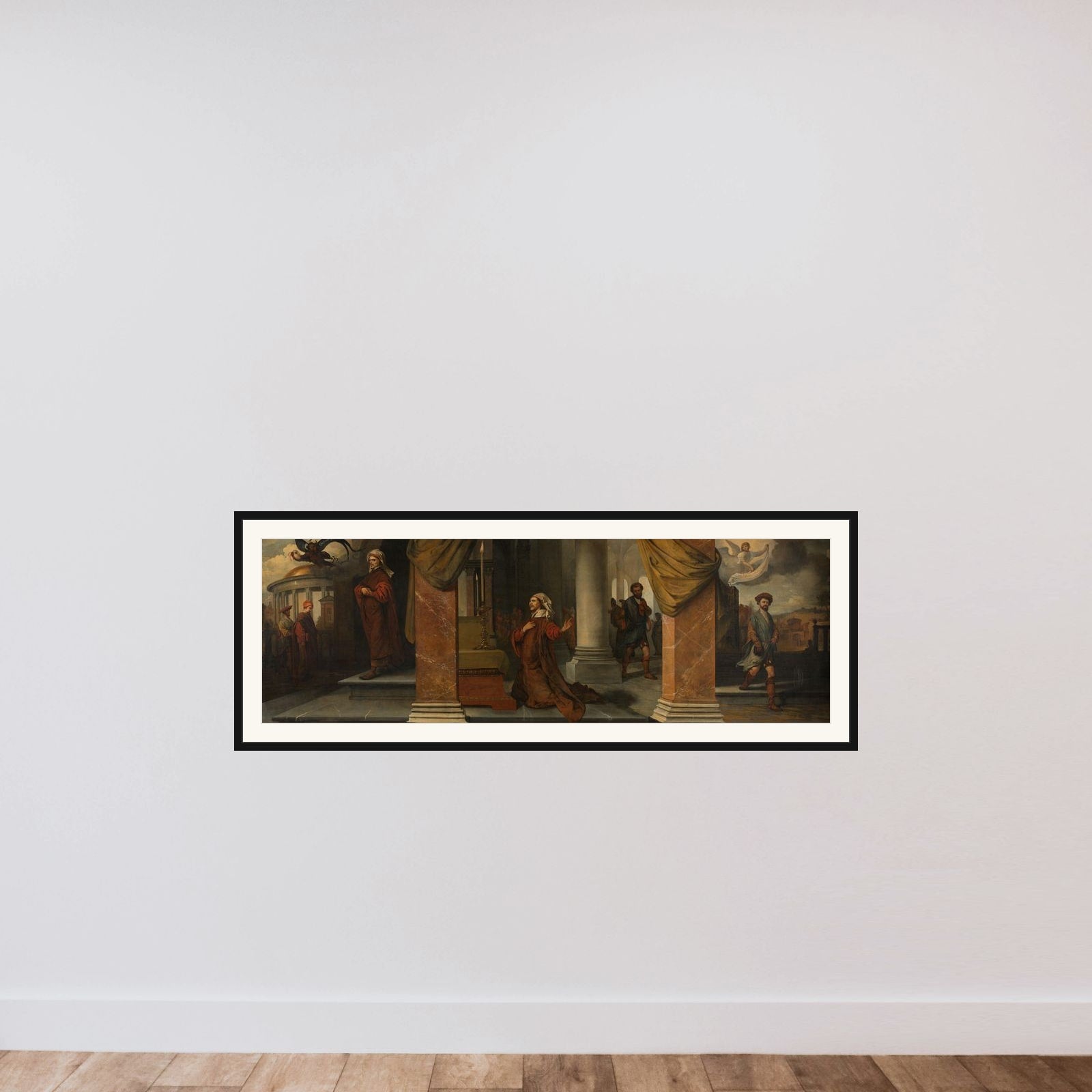 The Pharisee and the Publican framed — shown to scale