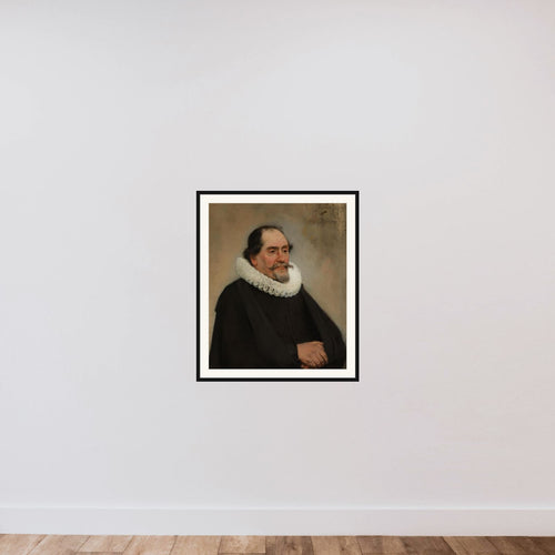 Abraham de Potter (1592-1650). Amsterdam Silk Merchant framed — shown to scale