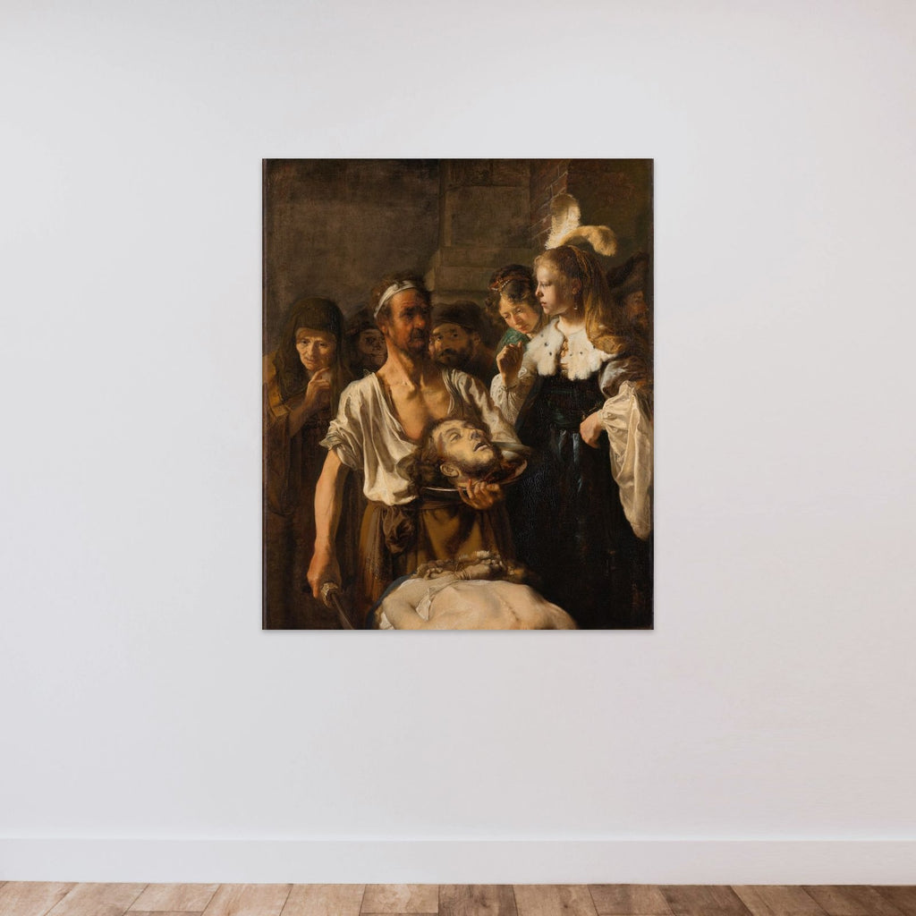 The Beheading of John the Baptist unframed — shown to scale