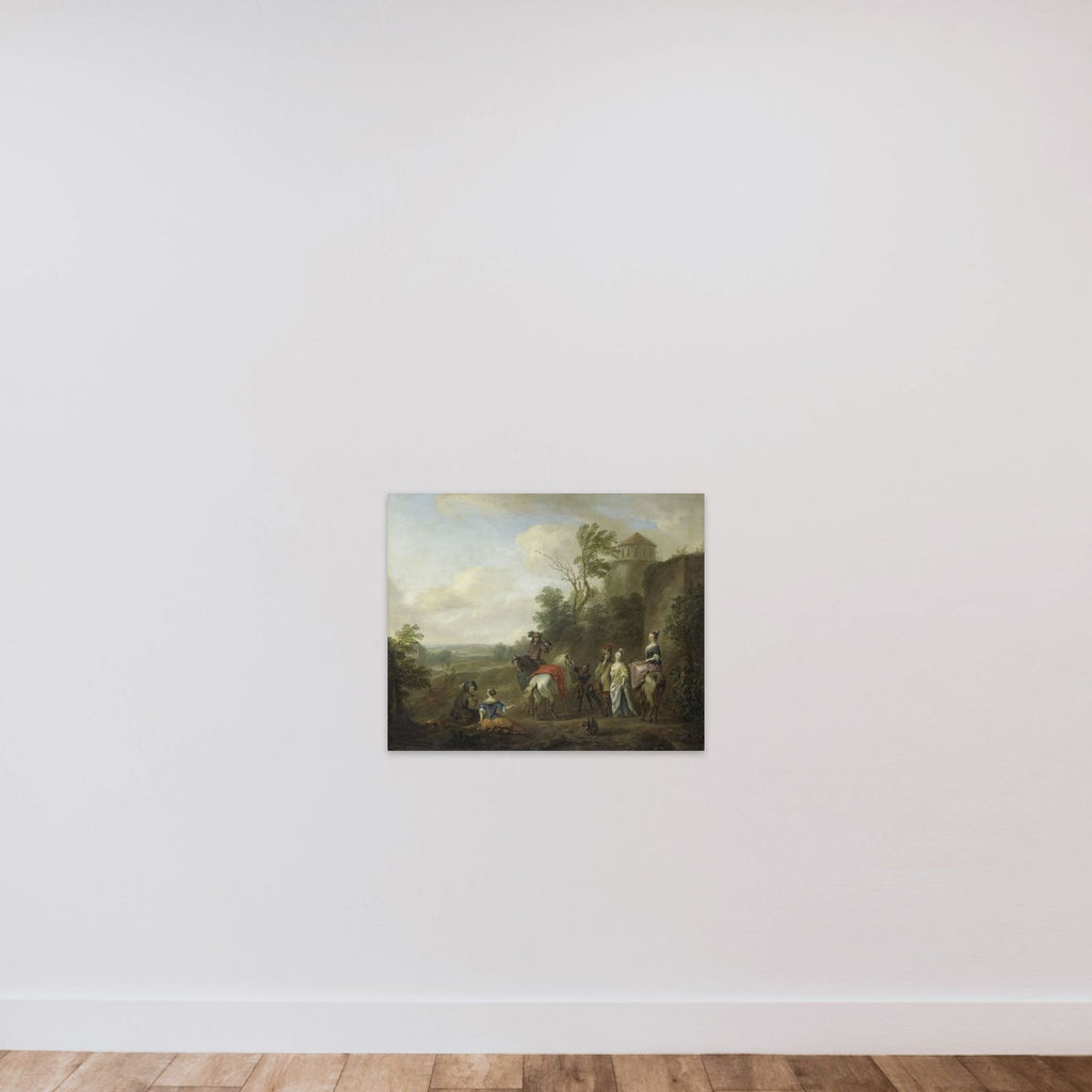 A Hunting Party unframed — shown to scale