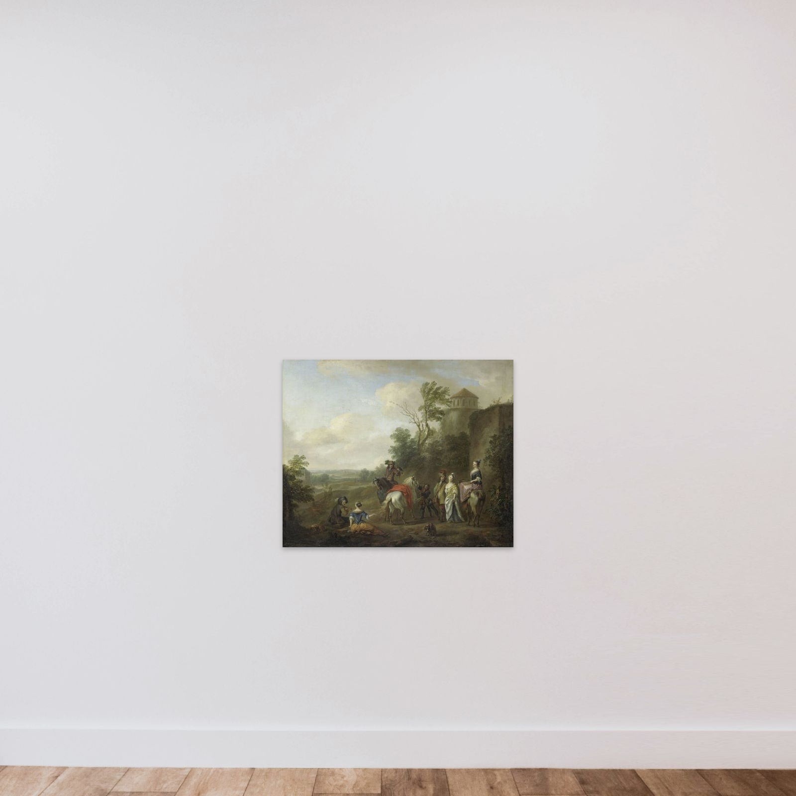 A Hunting Party unframed — shown to scale