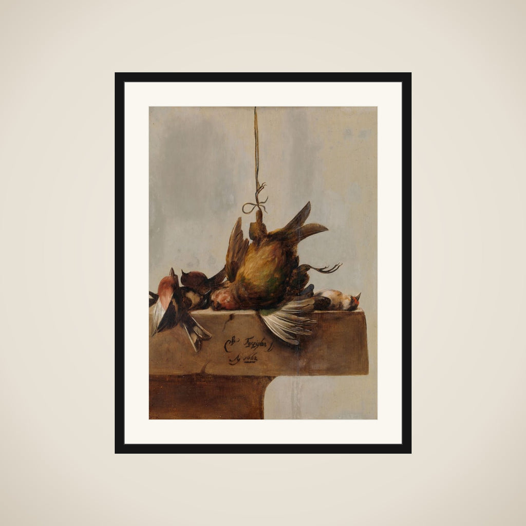 Still Life with Birds framed