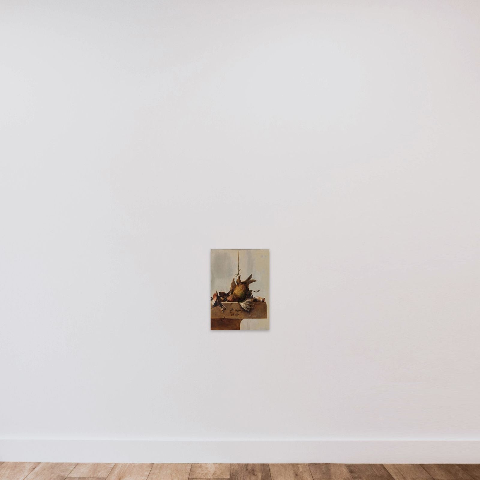 Still Life with Birds unframed — shown to scale