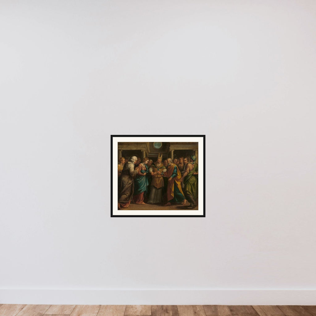 Marriage of Mary and Joseph framed — shown to scale