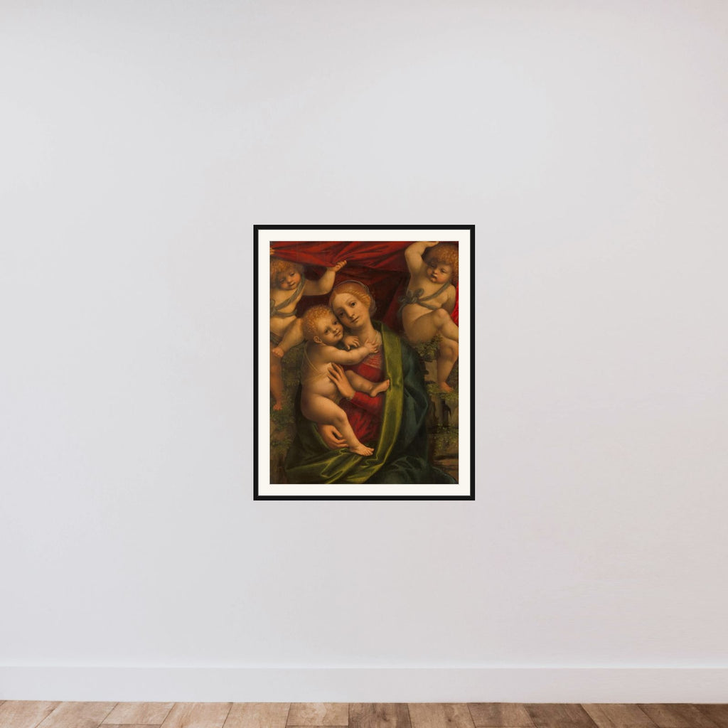 Madonna and Child framed — shown to scale