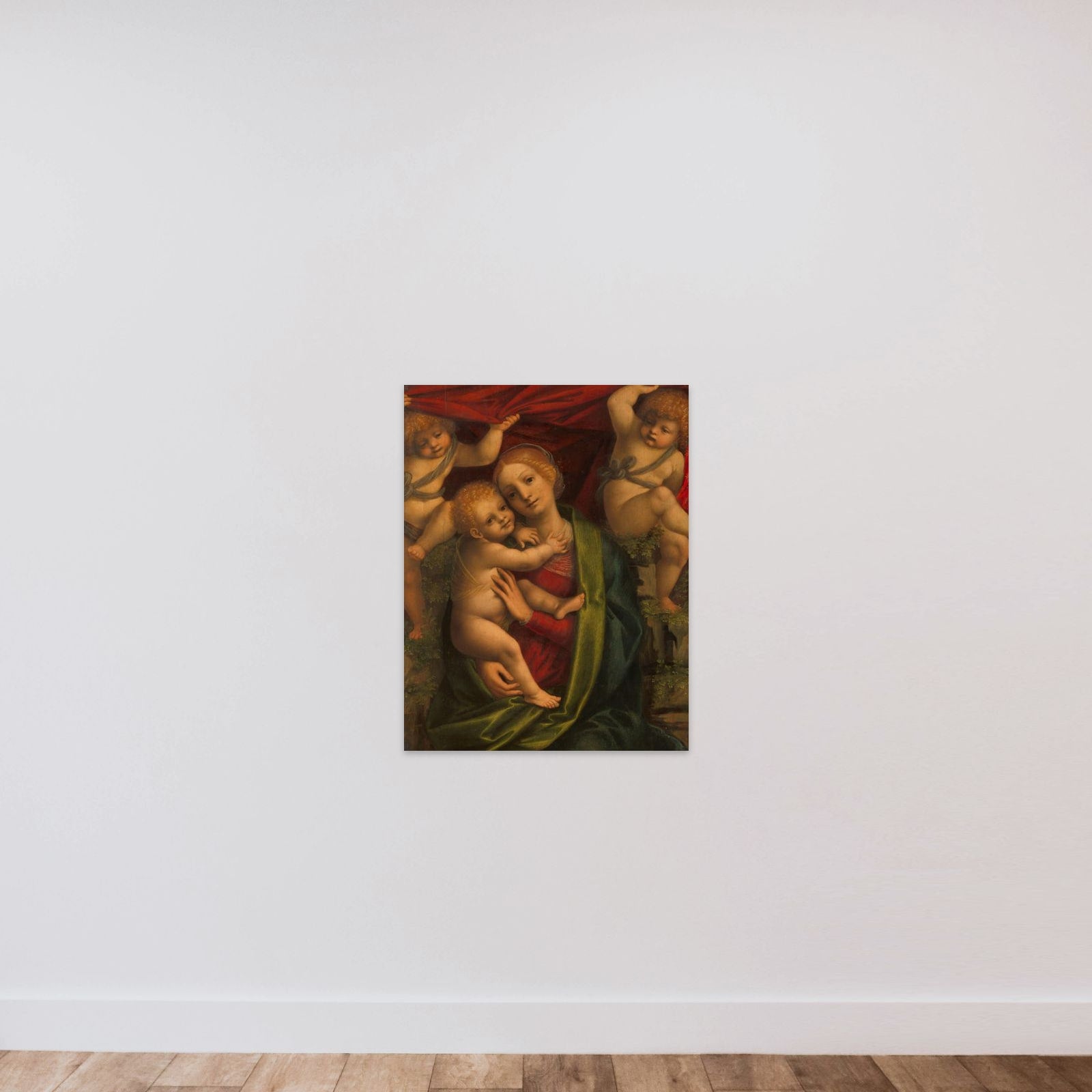 Madonna and Child unframed — shown to scale