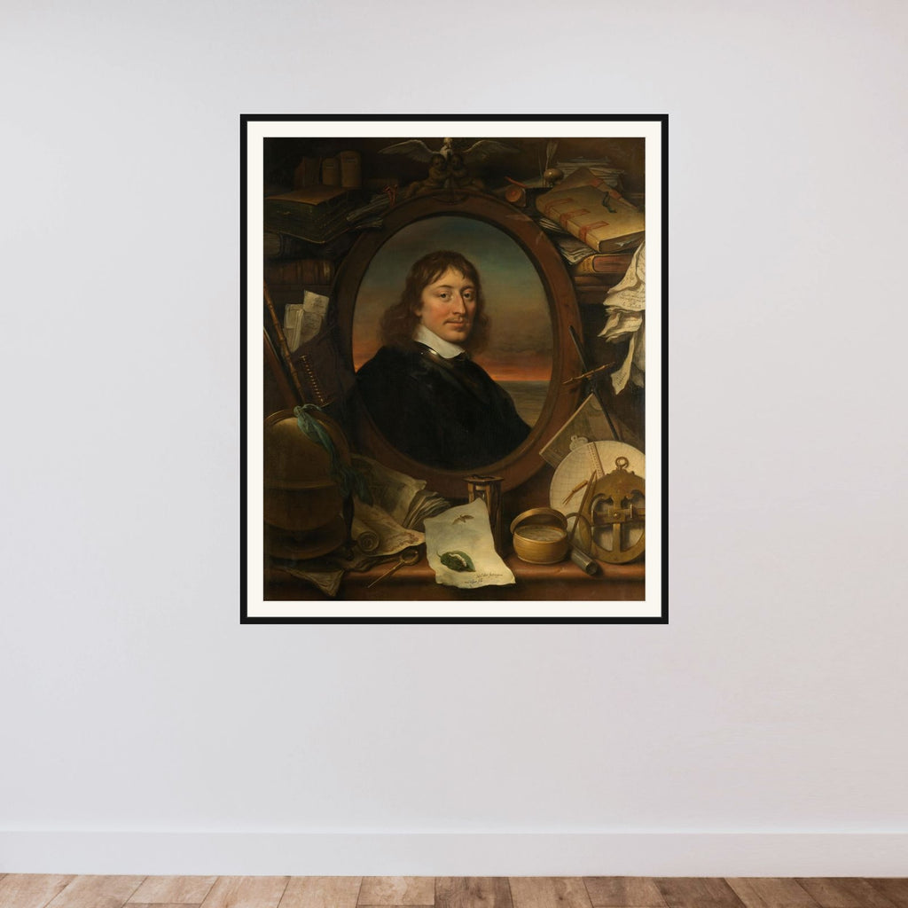 Portrait of Gerard Pietersz Hulft (1621-1656), First Councilor and Director-General of the Dutch East India Company framed — shown to scale