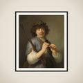 Rembrandt as a Shepherd with a Staff and Flute framed