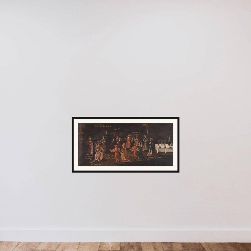 Vow of the Pheasant (Philip the Good and Isabella at the Feast of the Pheasant in Lille in 1454) framed — shown to scale