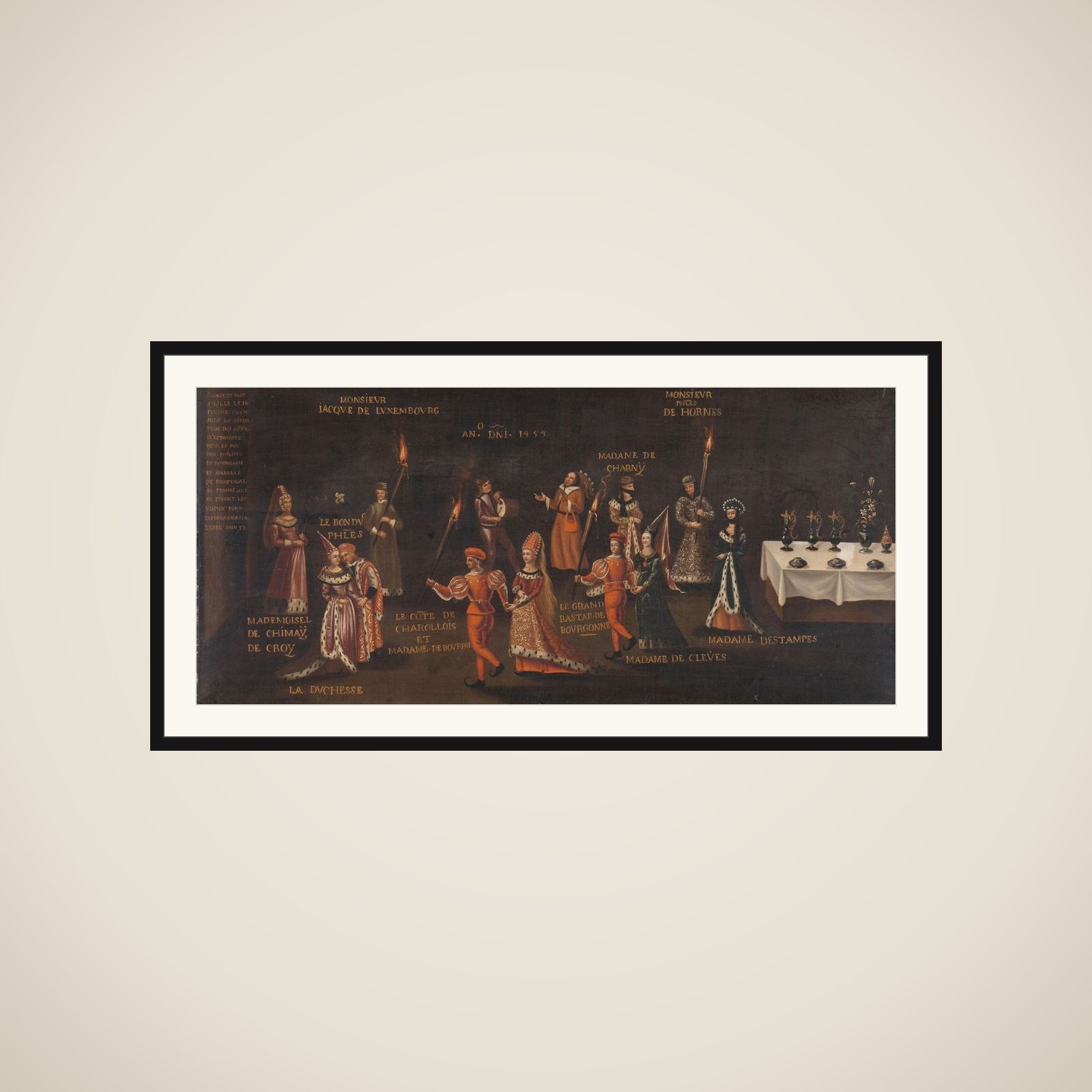 Vow of the Pheasant (Philip the Good and Isabella at the Feast of the Pheasant in Lille in 1454) framed