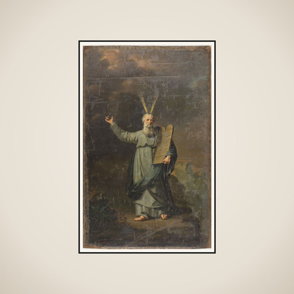 Moses with the Tables of the Law framed