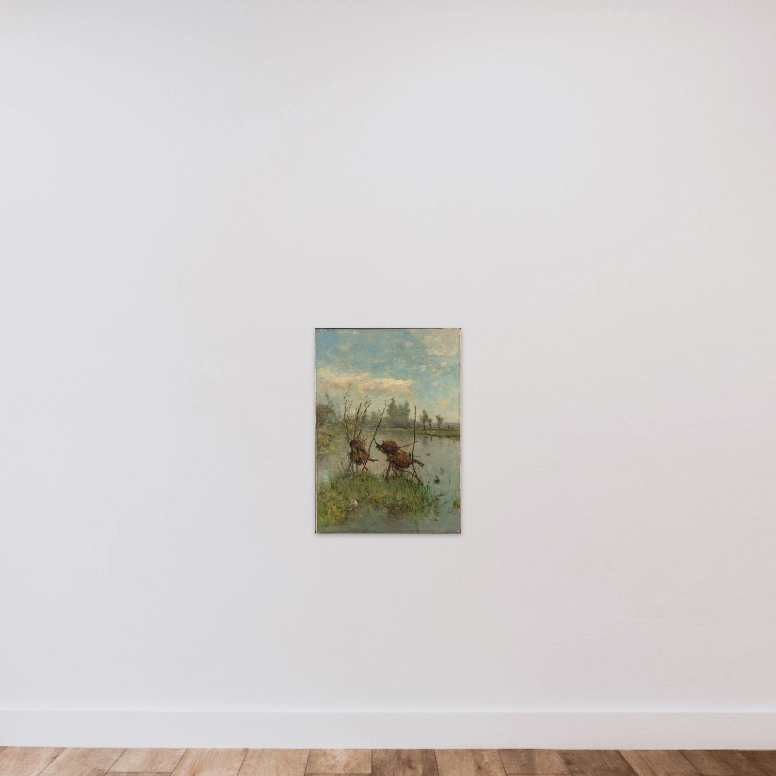 Ducks’ Nests unframed — shown to scale