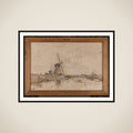 Landscape with Windmills framed