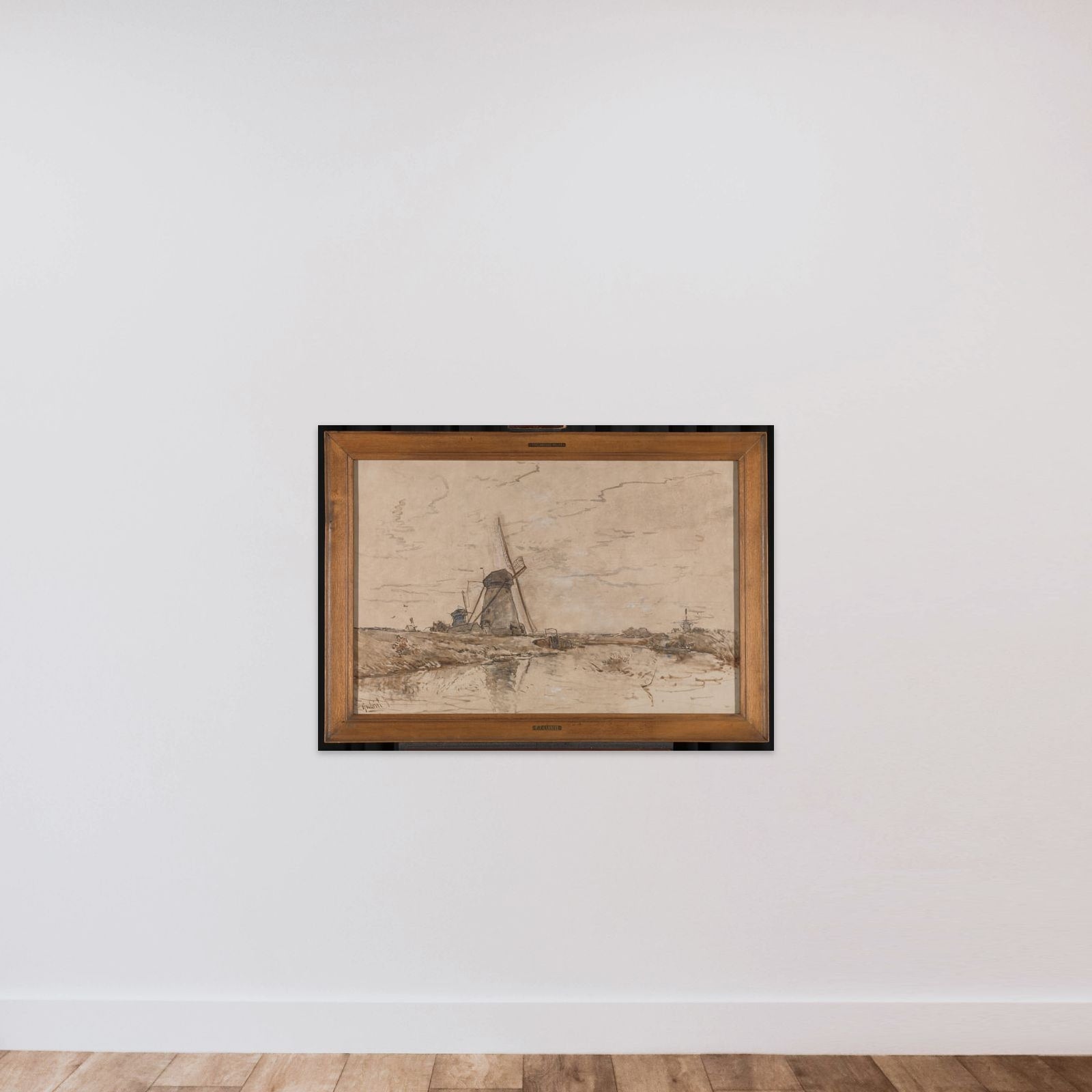 Landscape with Windmills unframed — shown to scale