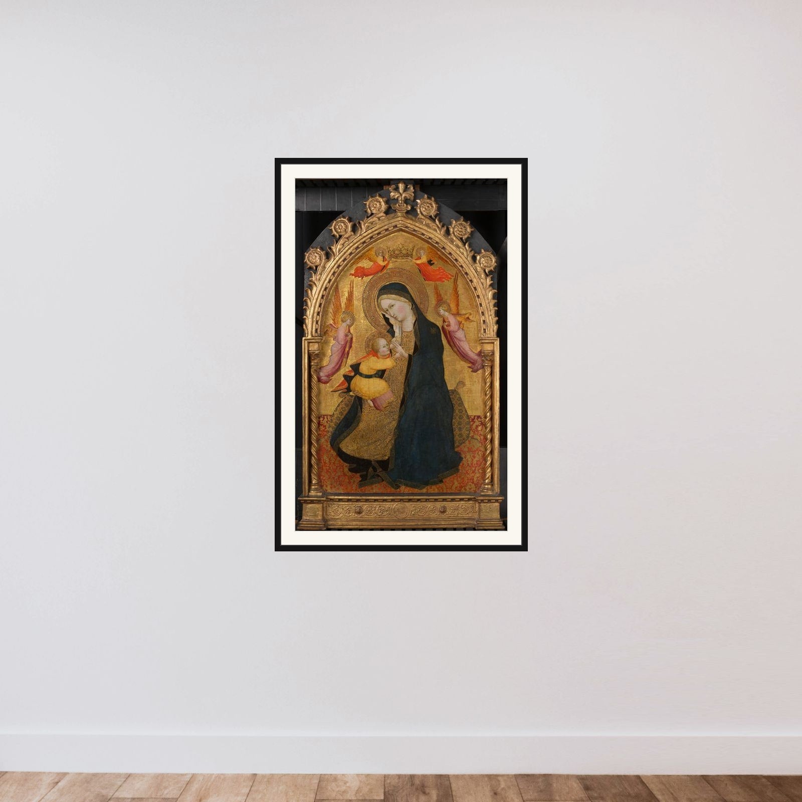 Madonna of Humility (Madonna dell'Umiltà) framed — shown to scale