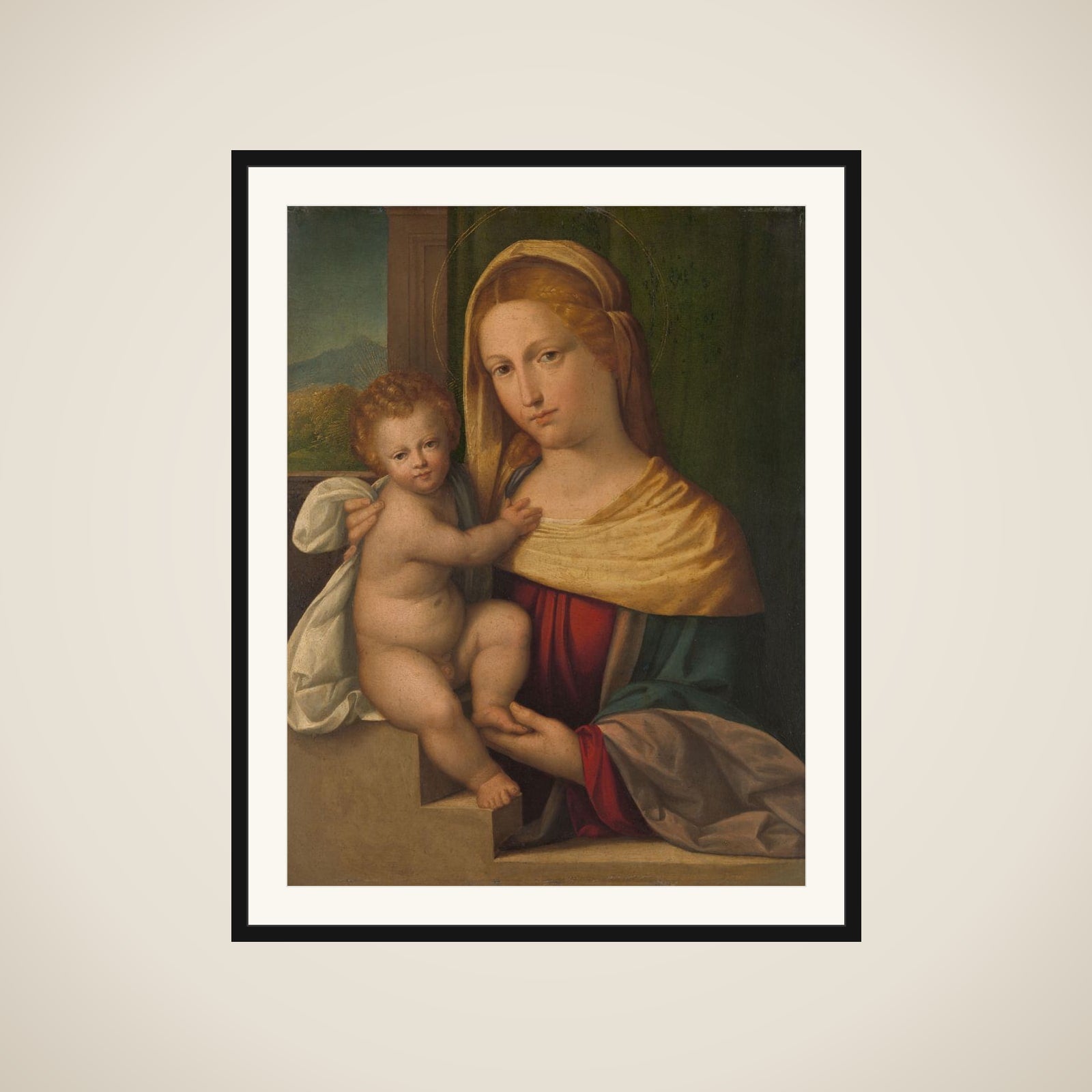 Madonna and Child framed
