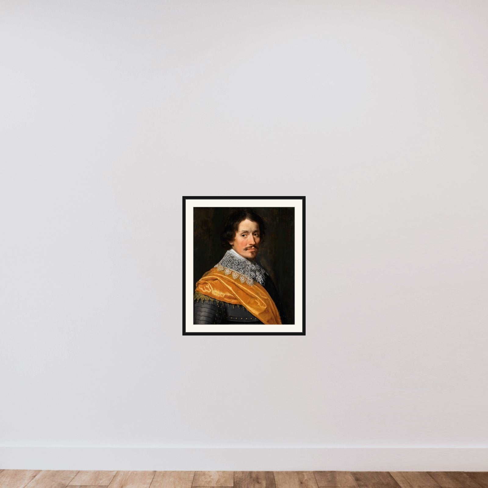 Portrait of an Officer framed — shown to scale