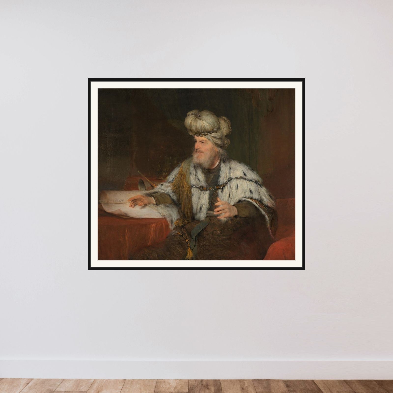 King David framed — shown to scale