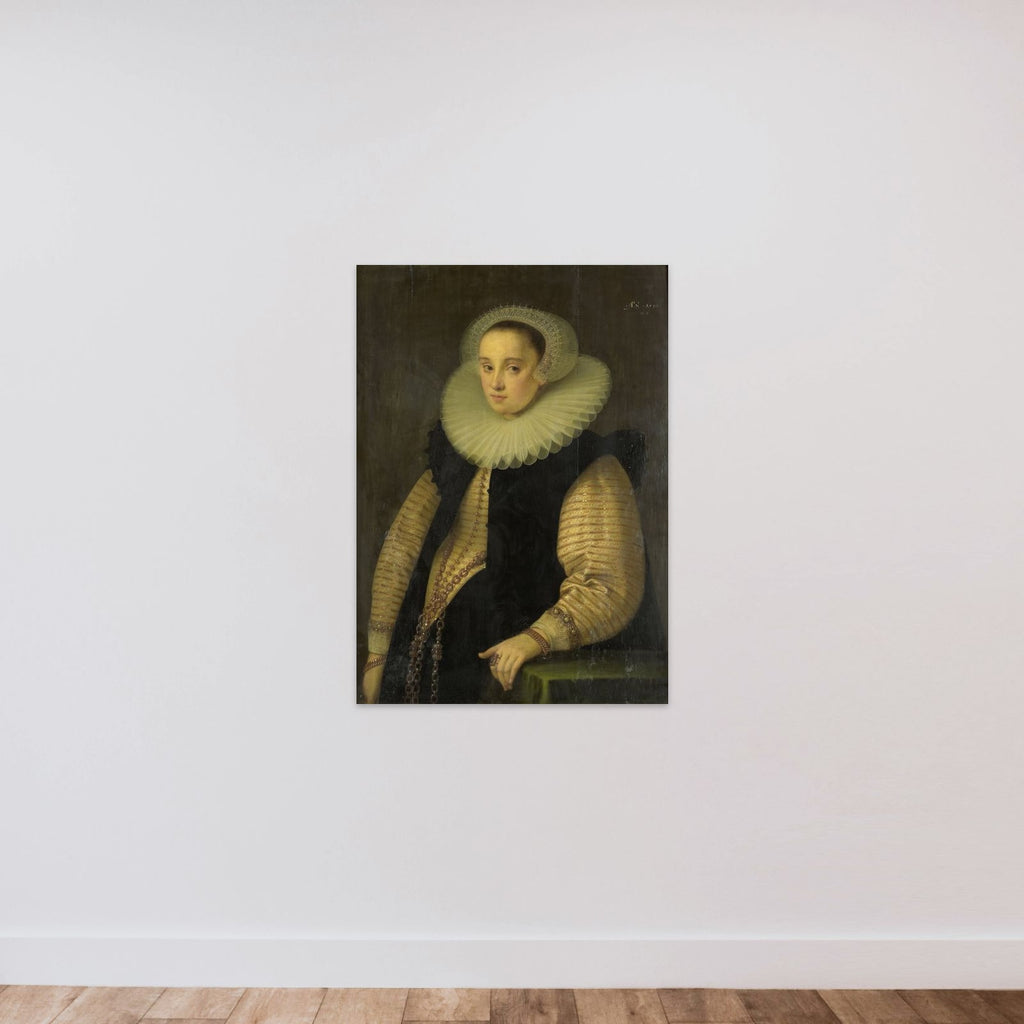 Hortensia del Prado (d 1627), Wife of Jean Fourmenois unframed — shown to scale