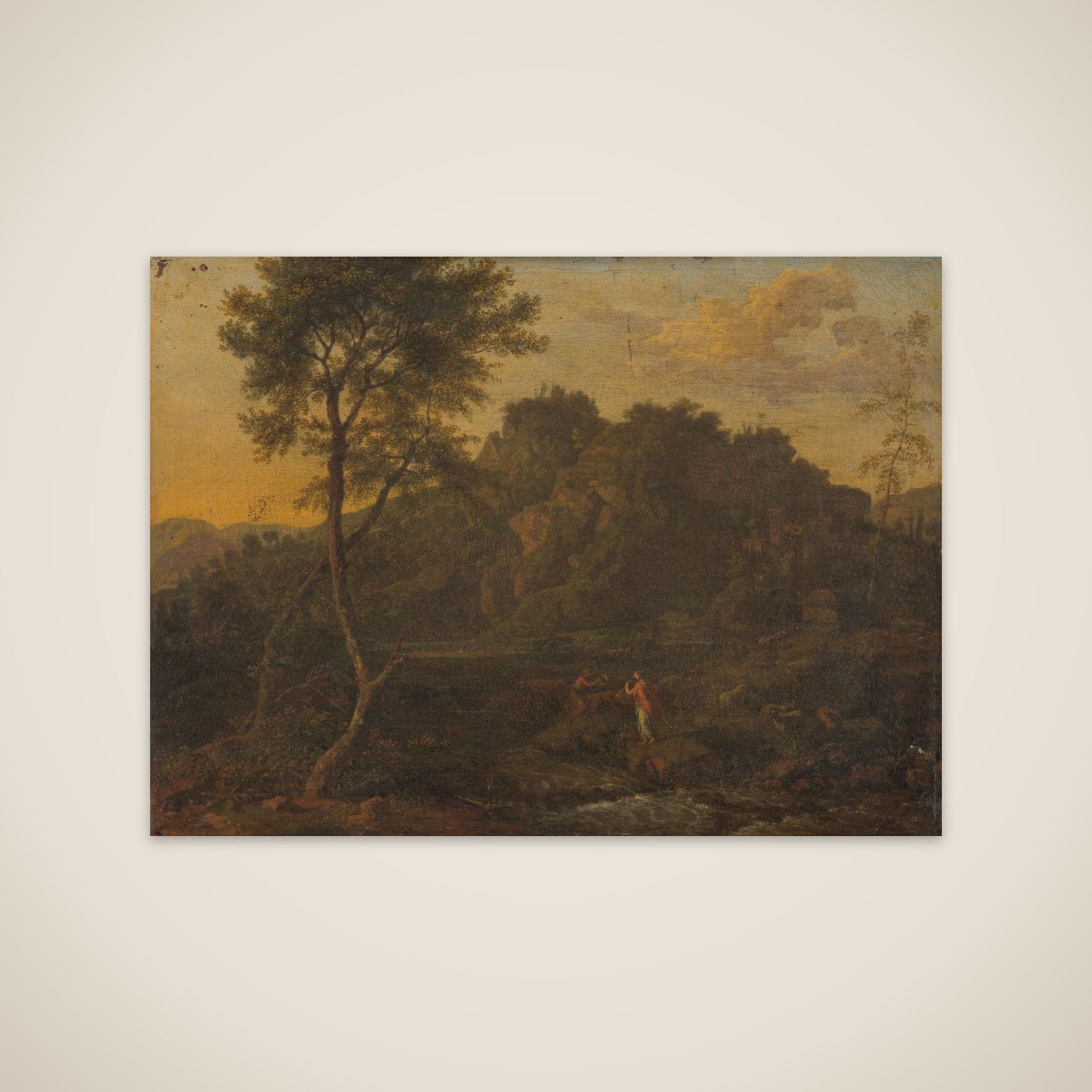 Nymph and Shepherd Making Music in a Landscape unframed print