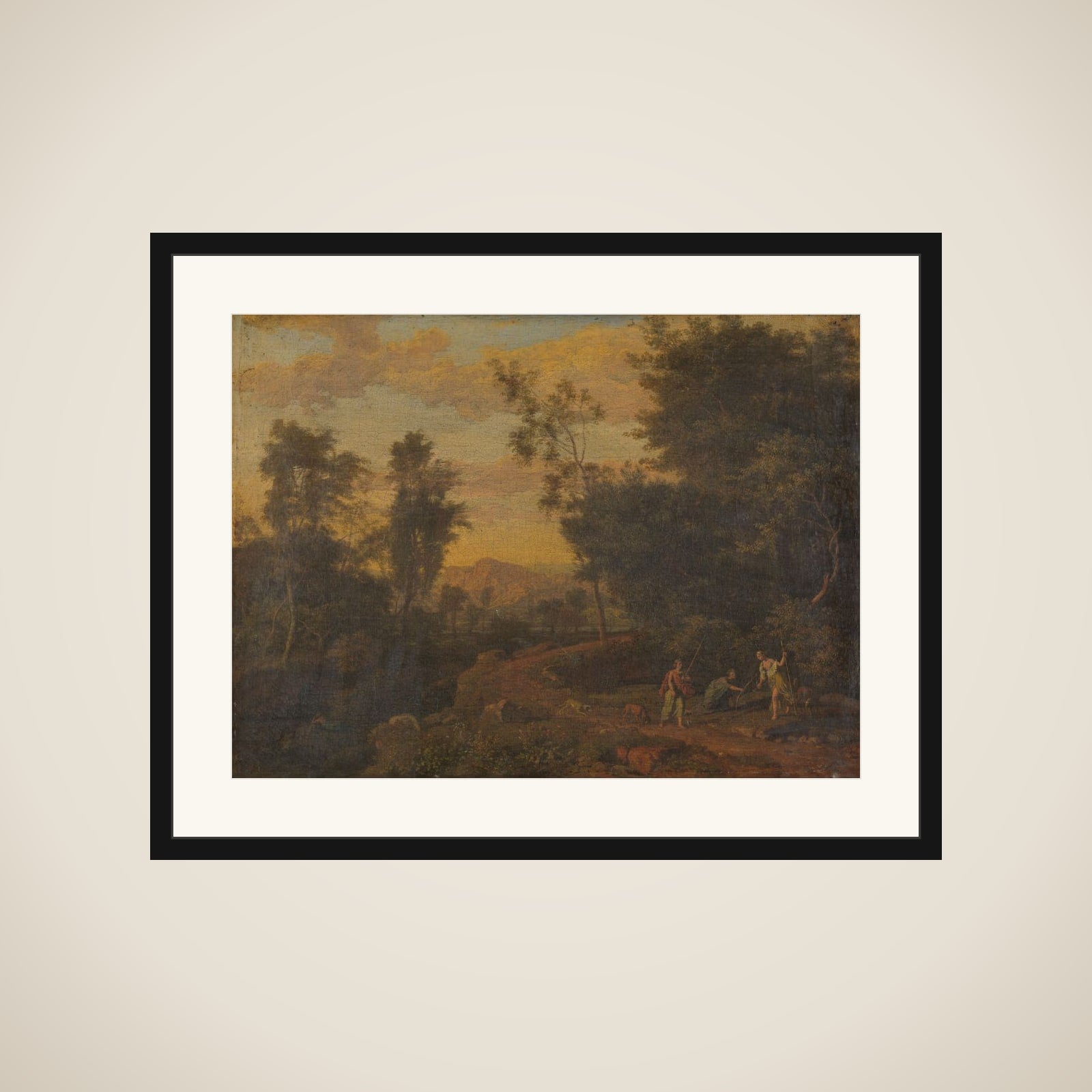 Diana and Her Nymphs Hunting framed