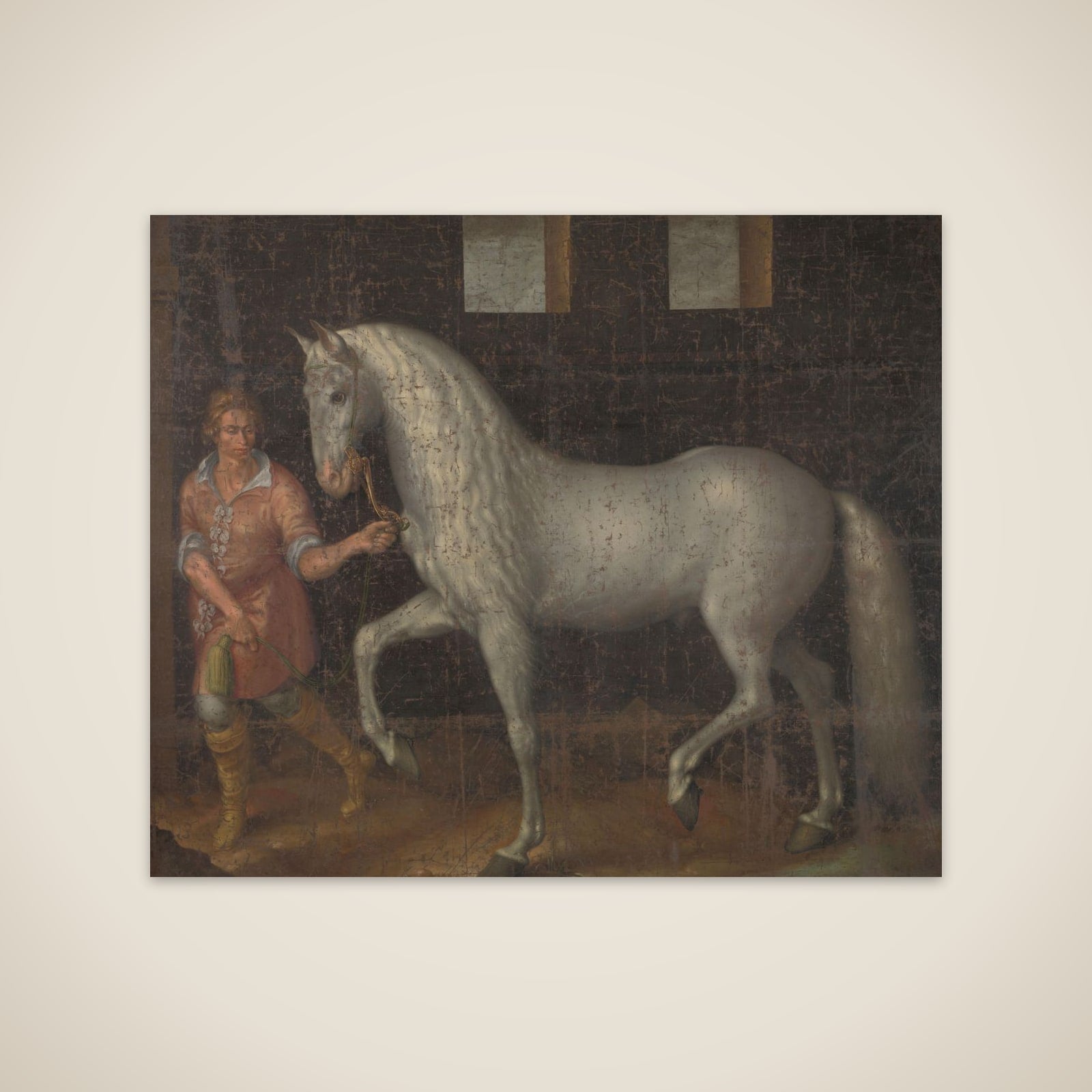 A Spanish Warhorse Captured by Lodewijk Gunther van Nassau from Archduke Albert of Austria in the Battle of Nieuwpoort and Presented to Prince Maurits unframed print