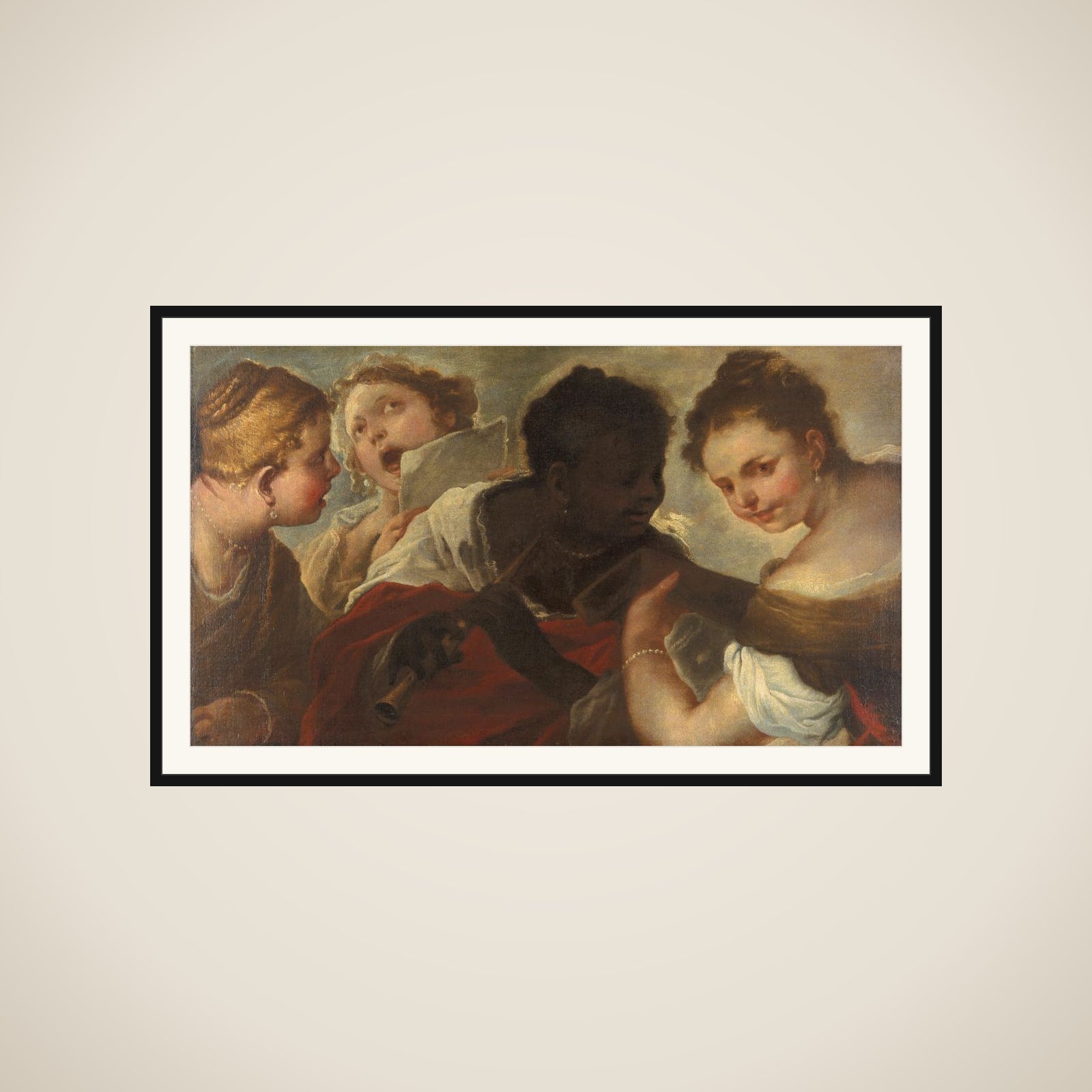 Four Women making Music framed