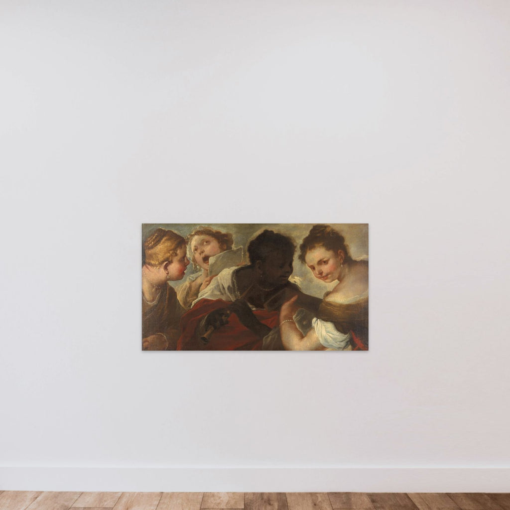 Four Women making Music unframed — shown to scale