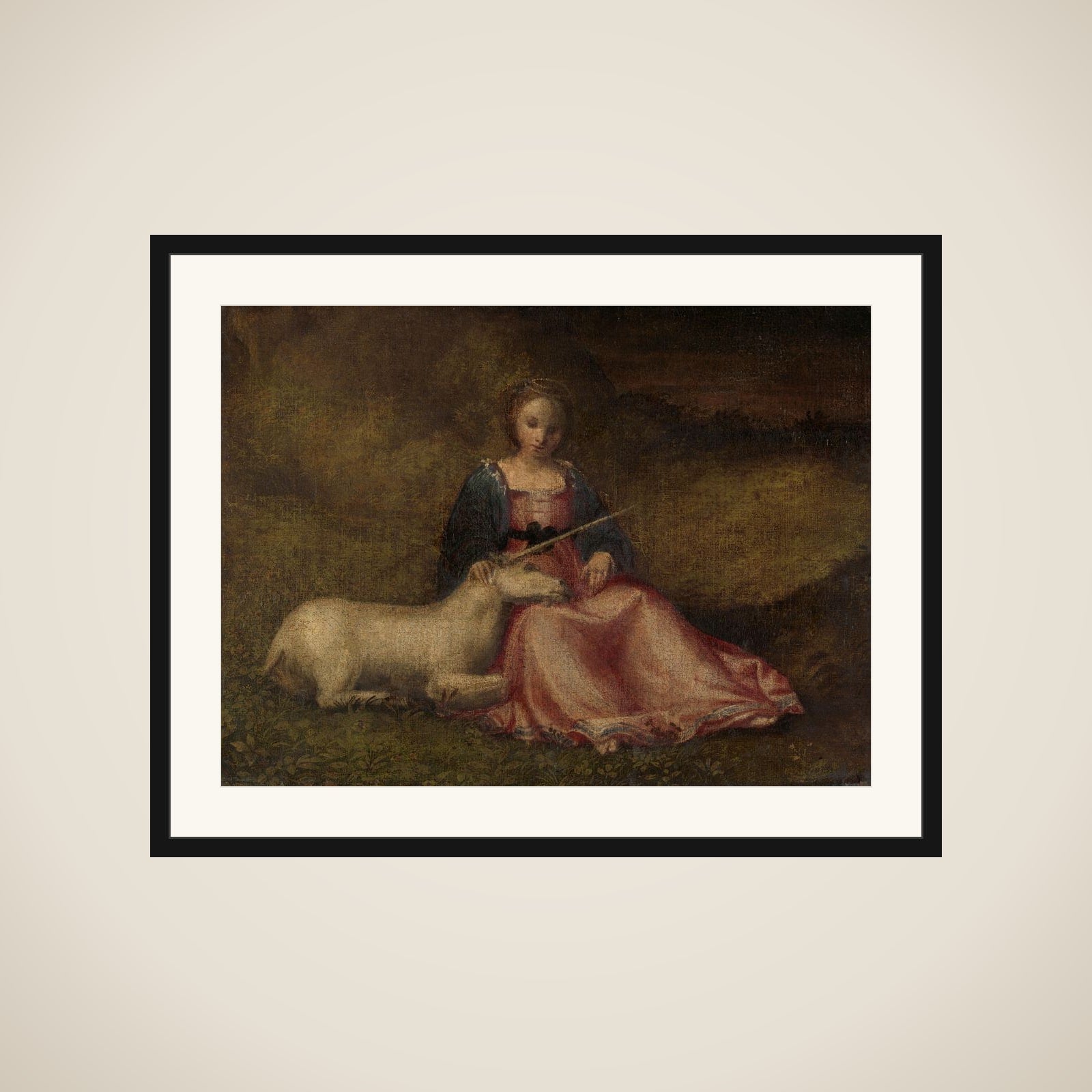 St Justine (?) as a Personification of Chastity " framed