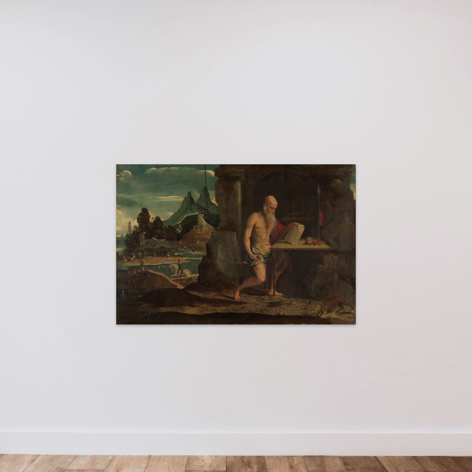 St Jerome unframed — shown to scale