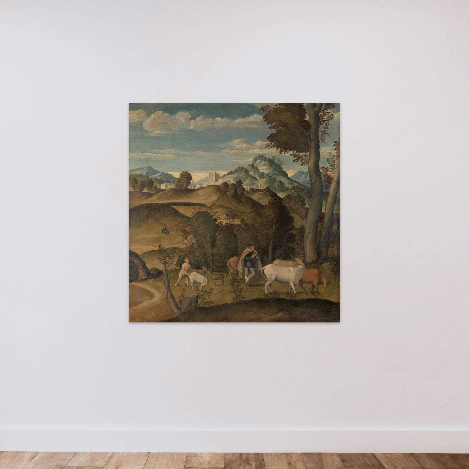 The Young Mercury Stealing Cattle from the Herd of Apollo unframed — shown to scale