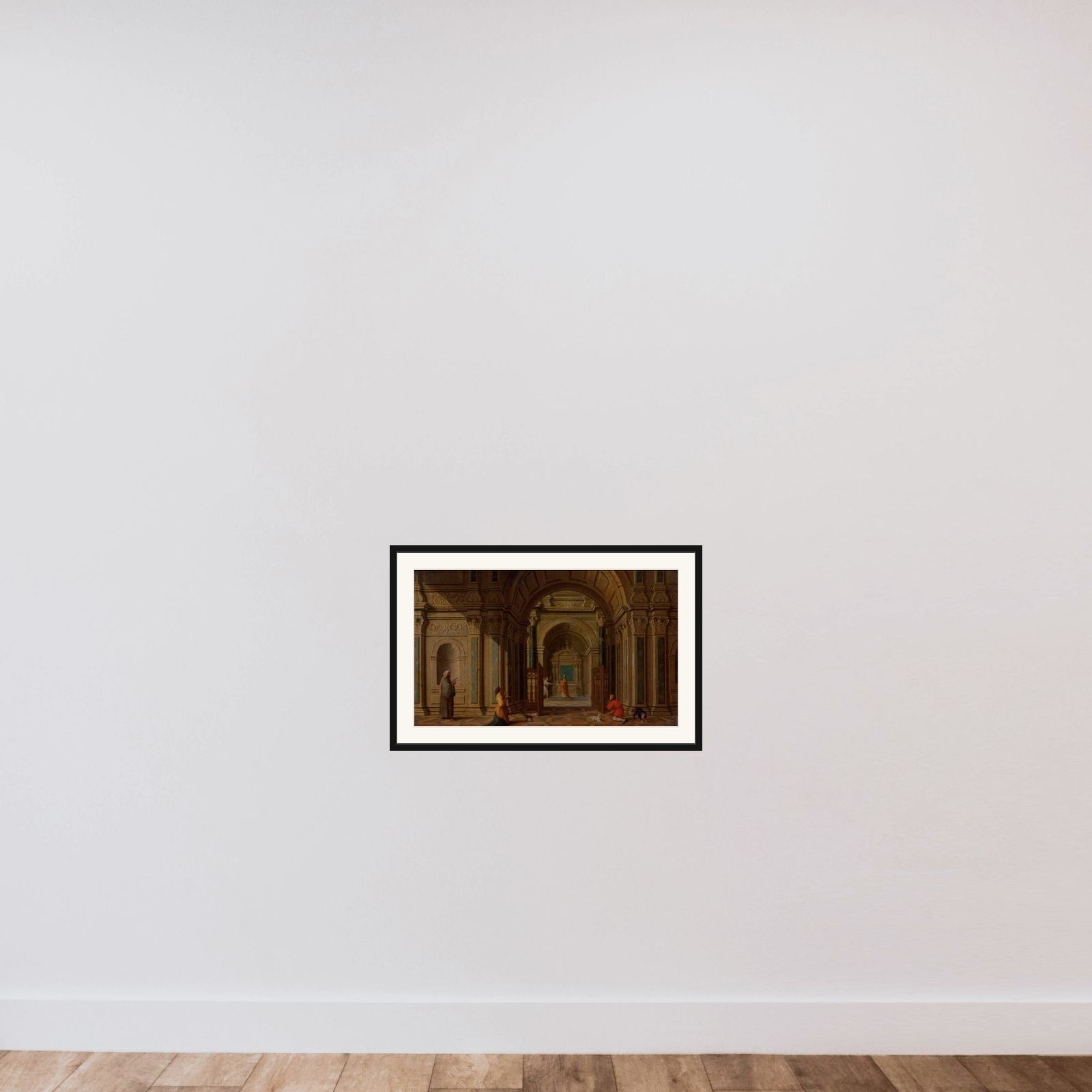 The Archangel Gabriel Appearing to Zacharias framed — shown to scale
