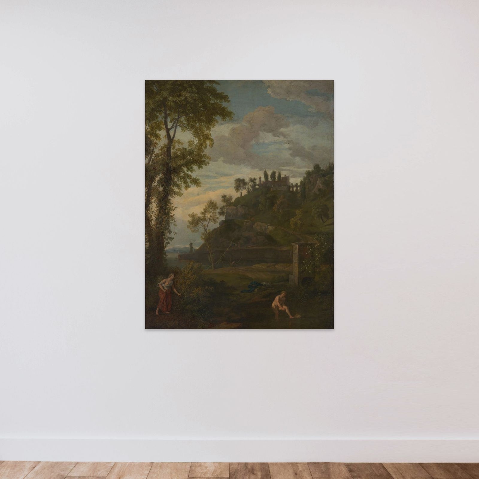Arcadian Landscape with Salmacis and Hermaphroditus unframed — shown to scale