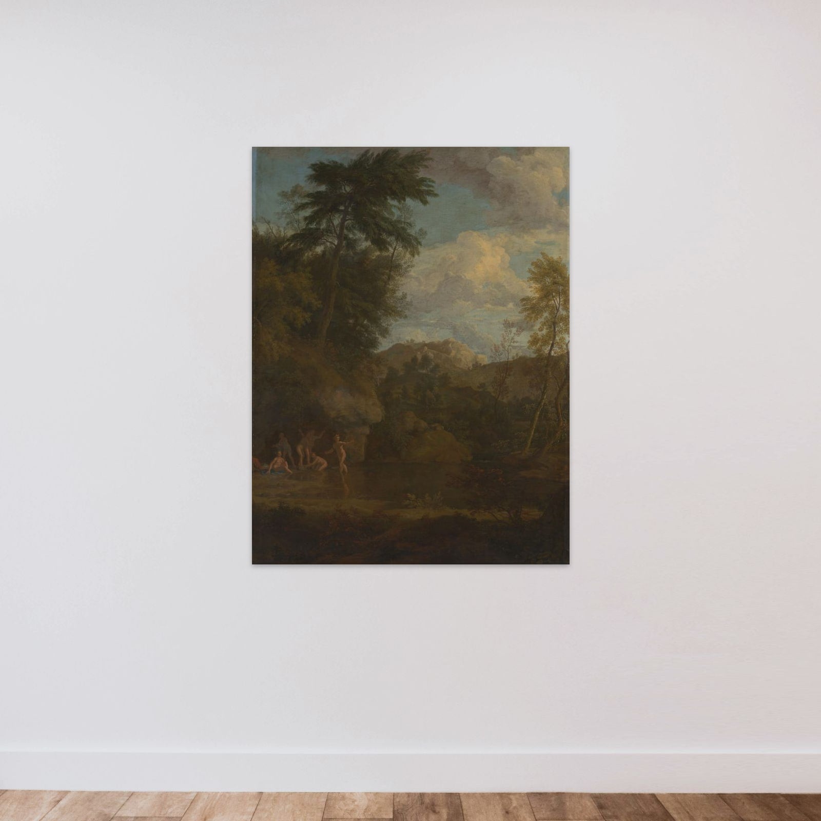 Arcadian Landscape with Diana Bathing unframed — shown to scale