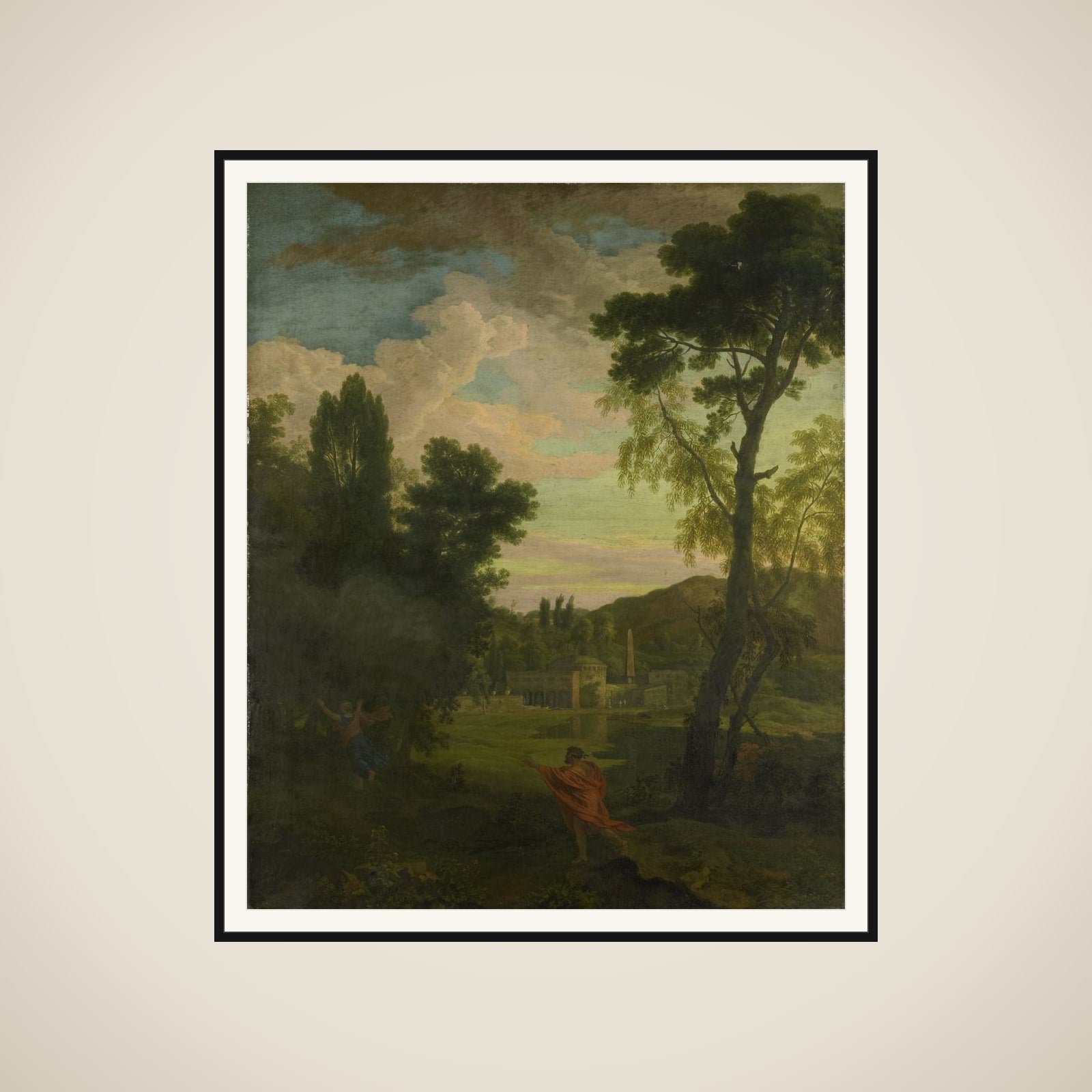 Arcadian Landscape with Jupiter and Io framed