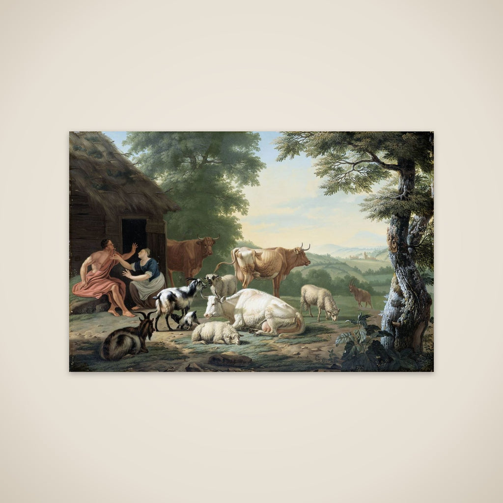 Arcadian Landscape with Shepherds and Cattle unframed print