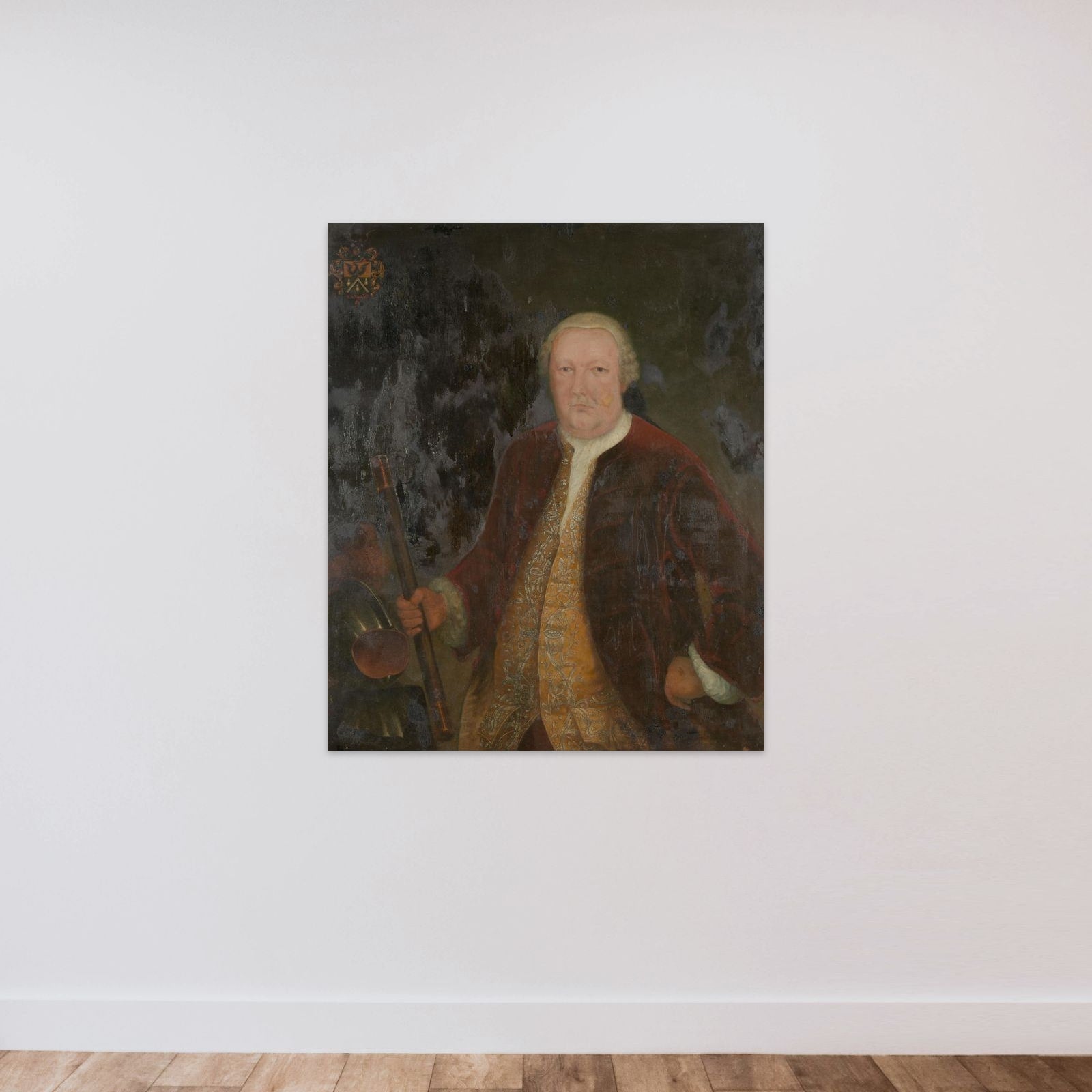 Portrait of Petrus Albertus van der Parra, Governor-General of the Dutch East India Company unframed — shown to scale