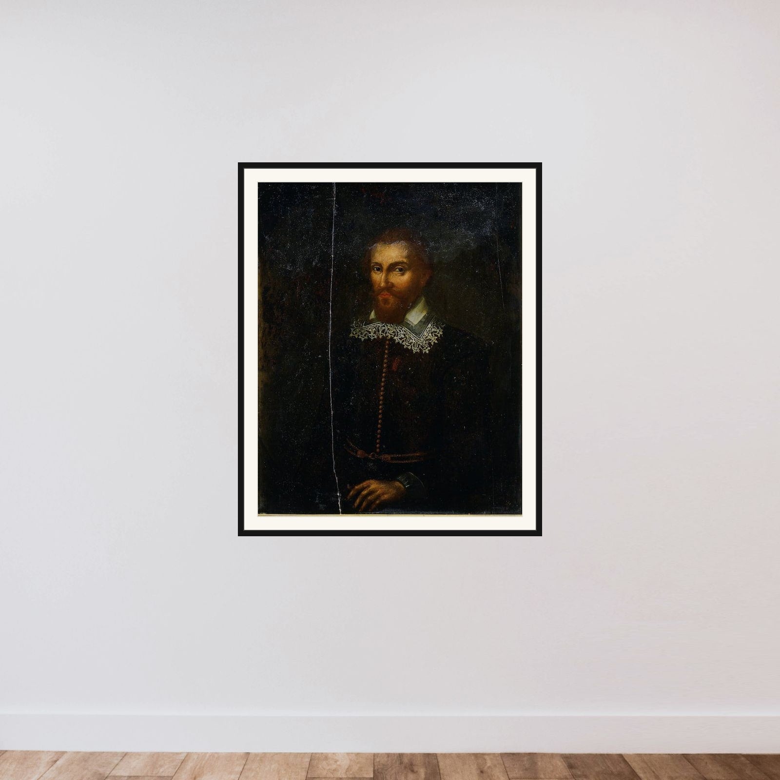 Portrait of Pieter Both, Governor-General of the Dutch East Indies framed — shown to scale