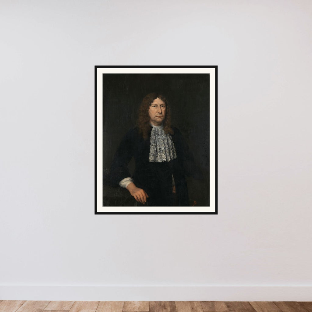Portrait of Johannes Camphuys, Governor-General of the Dutch East Indies framed — shown to scale
