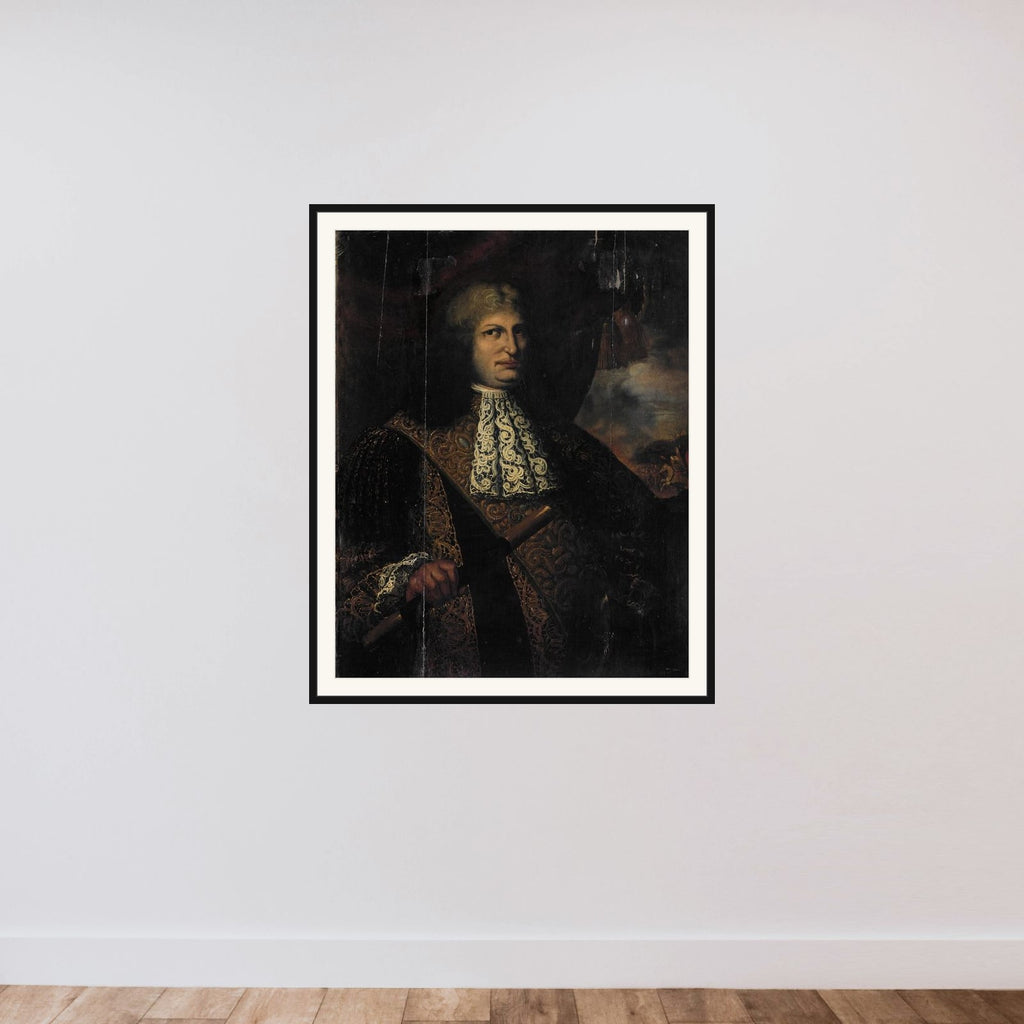 Portrait of Cornelis Speelman, Governor-General of the Dutch East Indies framed — shown to scale