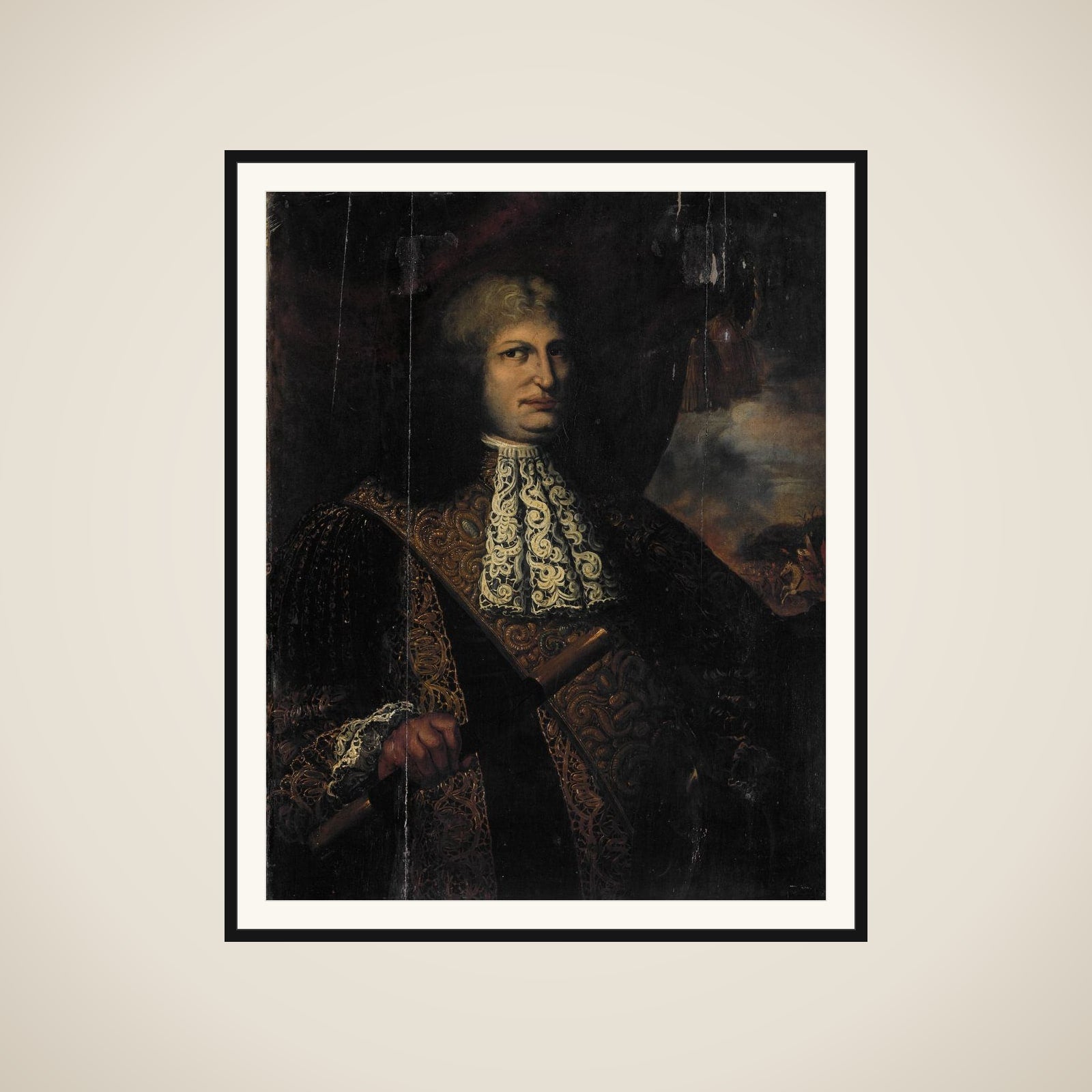 Portrait of Cornelis Speelman, Governor-General of the Dutch East Indies framed