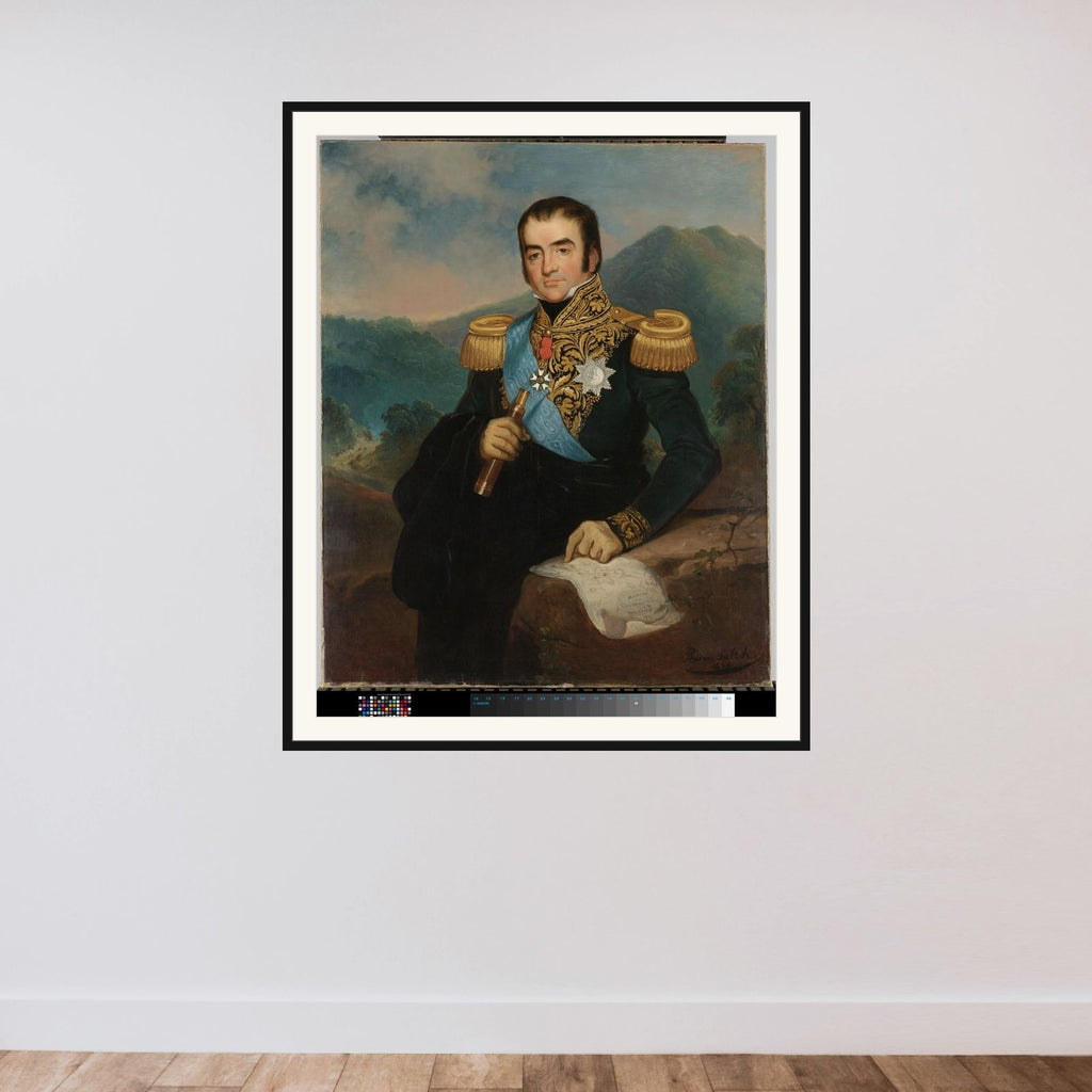 Posthumous Portrait of Herman Willem Daendels, Governor-General of the Dutch East Indies framed — shown to scale