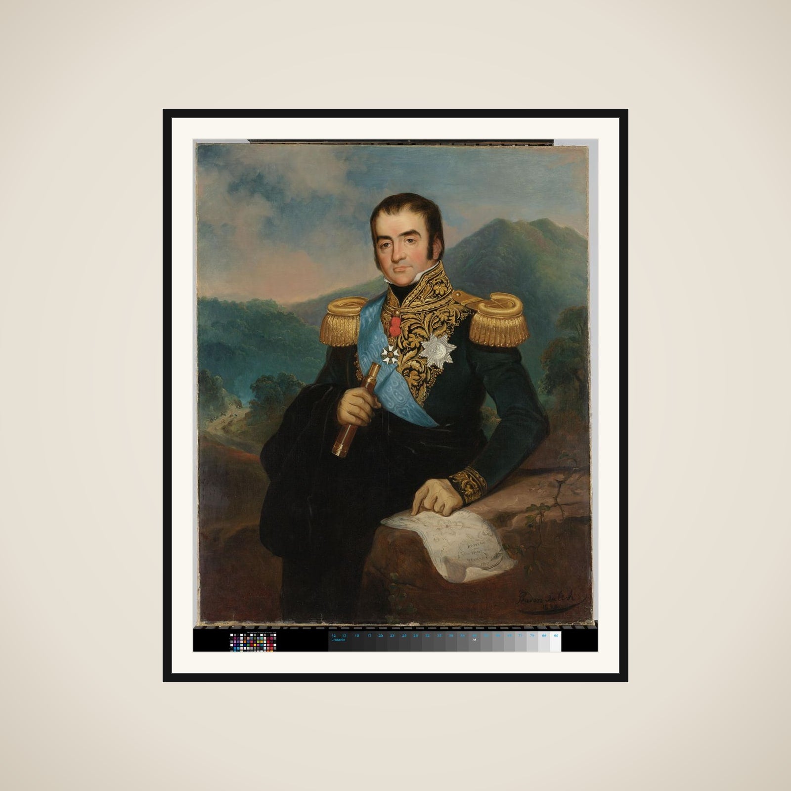 Posthumous Portrait of Herman Willem Daendels, Governor-General of the Dutch East Indies framed