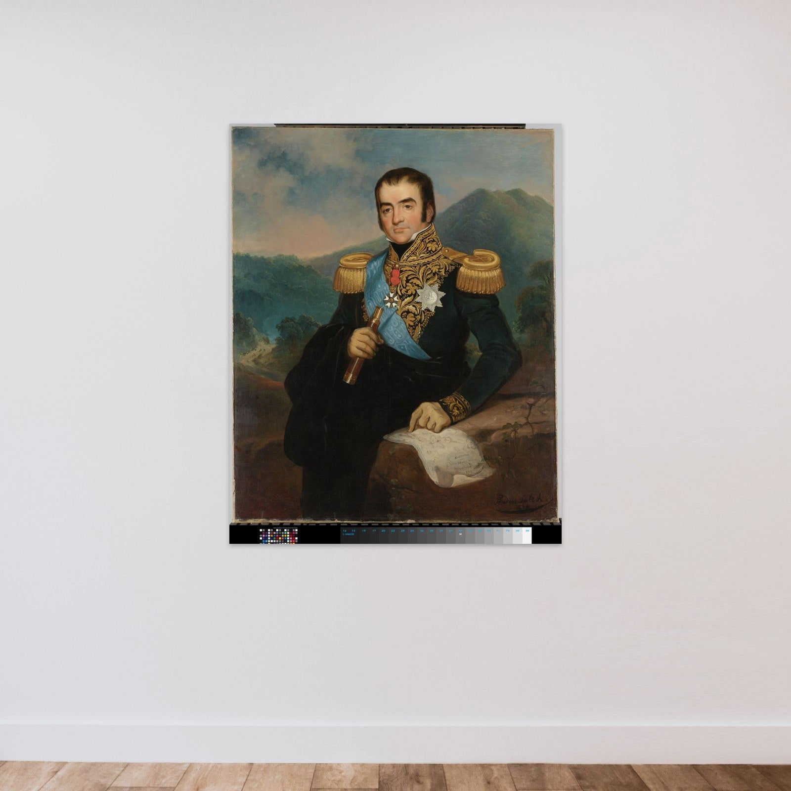 Posthumous Portrait of Herman Willem Daendels, Governor-General of the Dutch East Indies unframed — shown to scale